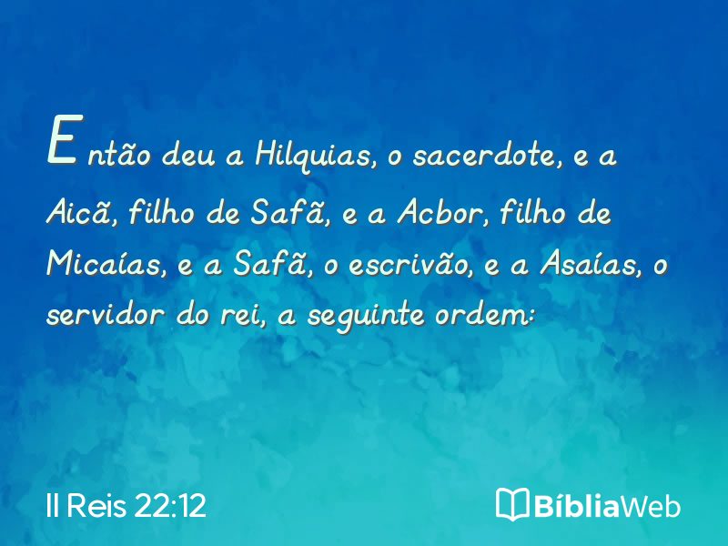 II Reis 22:12 em imagem para compartilhar