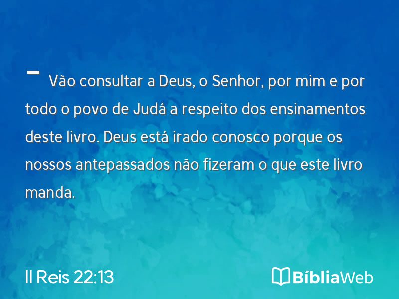 II Reis 22:13 em imagem para compartilhar