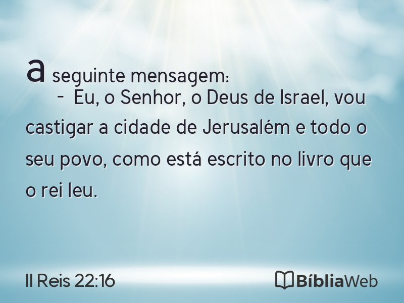 II Reis 22:16 em imagem para compartilhar