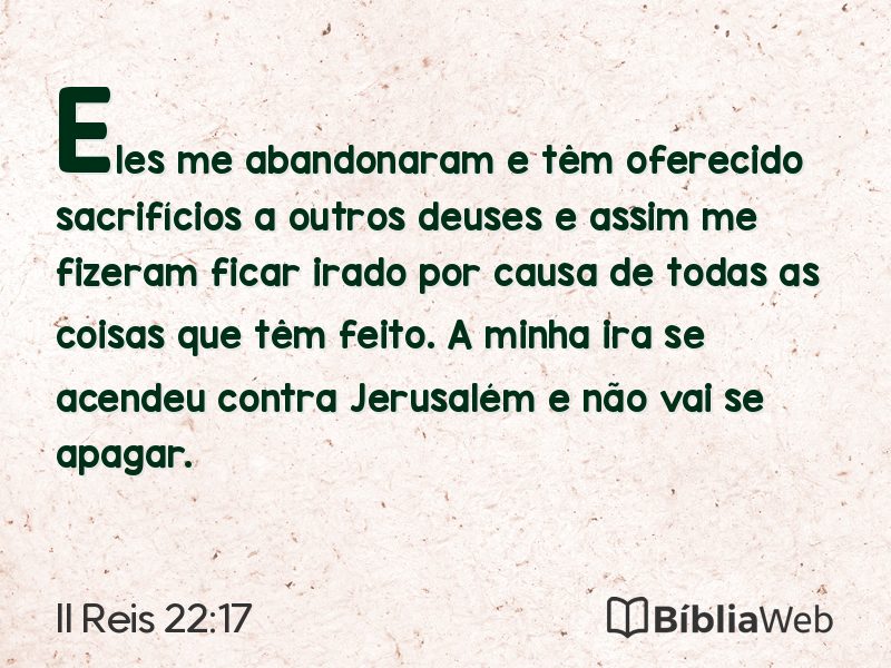 II Reis 22:17 em imagem para compartilhar
