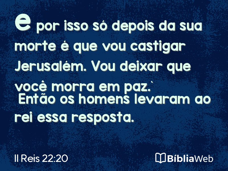 II Reis 22:20 em imagem para compartilhar