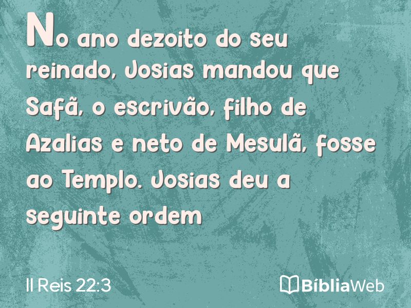 II Reis 22:3 em imagem para compartilhar
