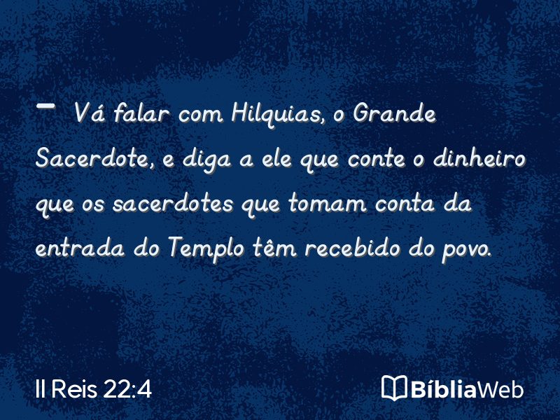 II Reis 22:4 em imagem para compartilhar
