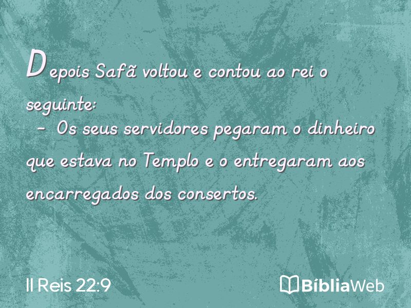 II Reis 22:9 em imagem para compartilhar