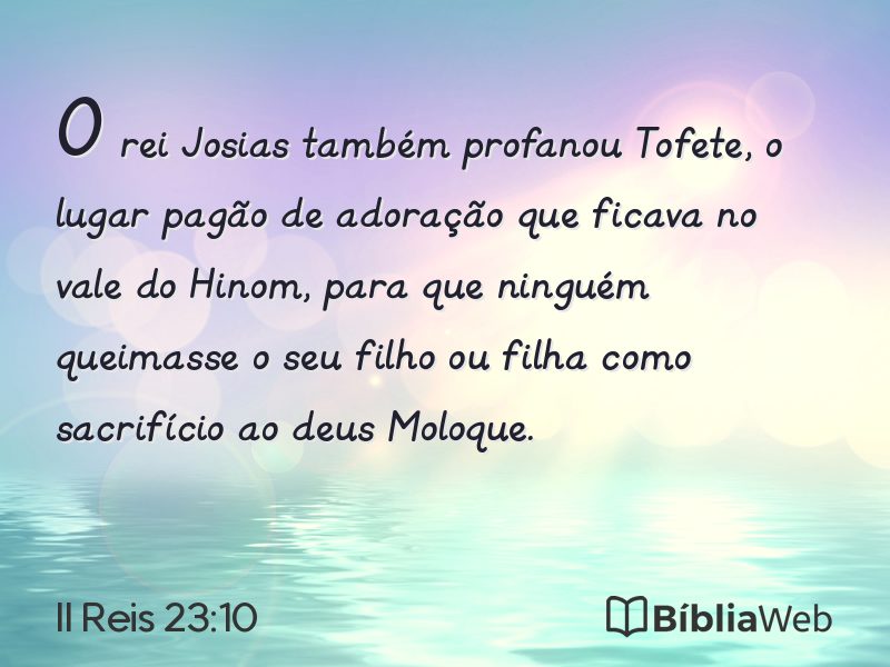 II Reis 23:10 em imagem para compartilhar