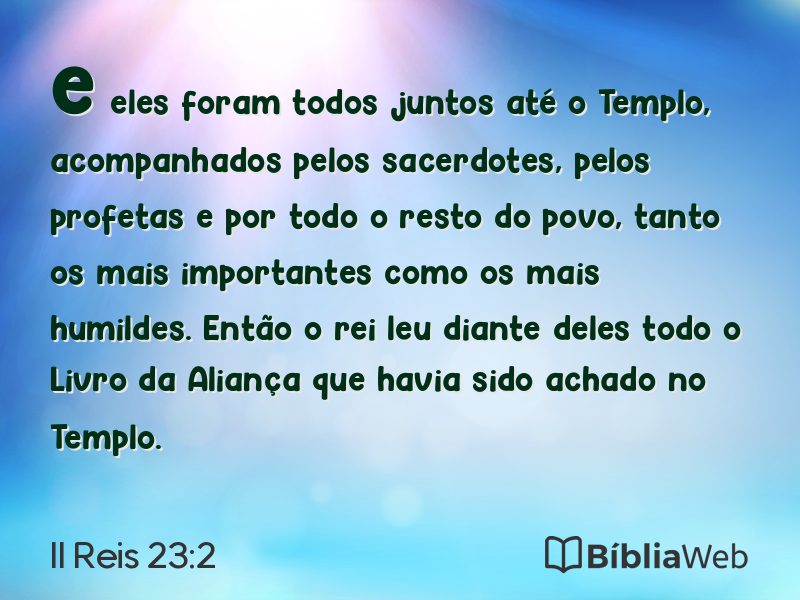 II Reis 23:2 em imagem para compartilhar
