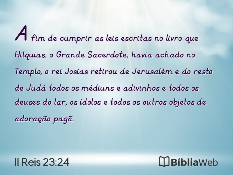 II Reis 23:24 em imagem para compartilhar
