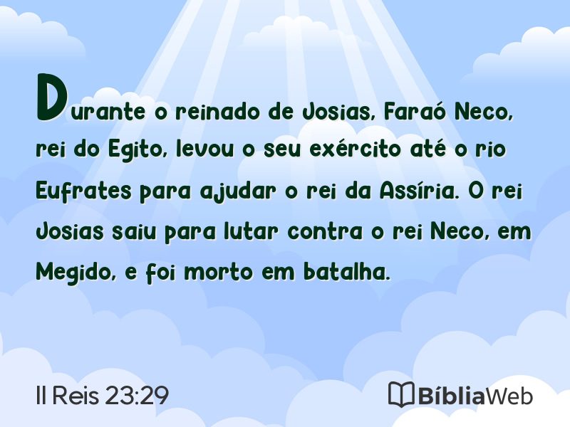 II Reis 23:29 em imagem para compartilhar