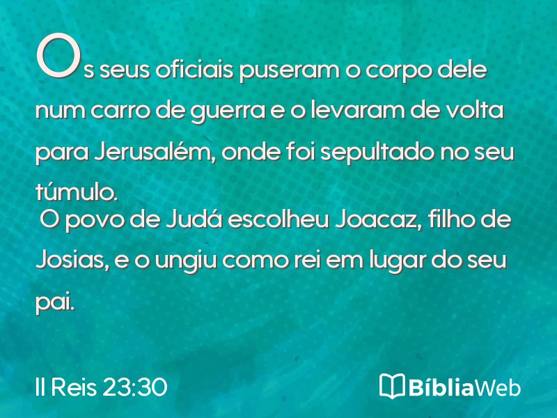 II Reis 23:30 em imagem para compartilhar
