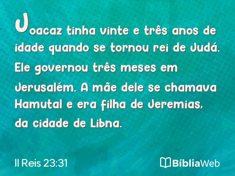 II Reis 23:31 em imagem para compartilhar