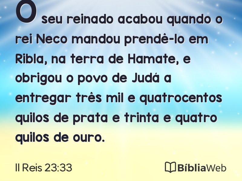 II Reis 23:33 em imagem para compartilhar