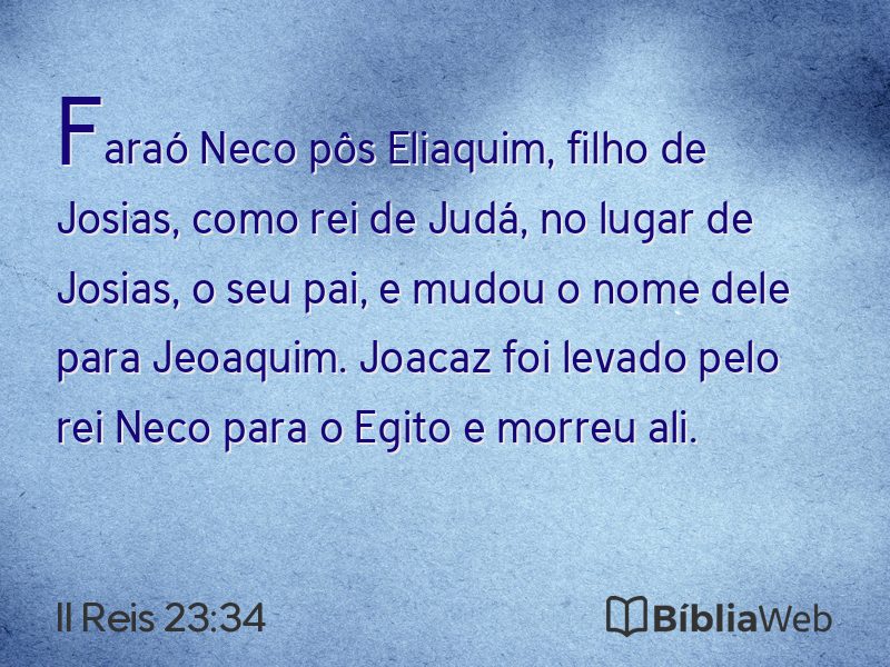 II Reis 23:34 em imagem para compartilhar