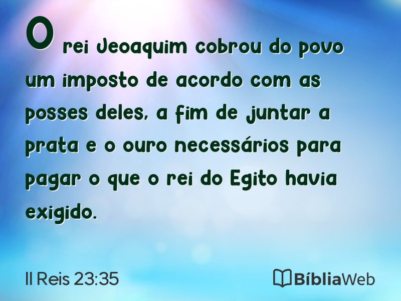 II Reis 23:35 em imagem para compartilhar