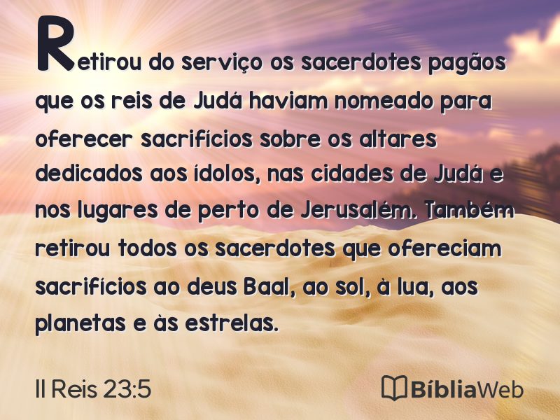 II Reis 23:5 em imagem para compartilhar