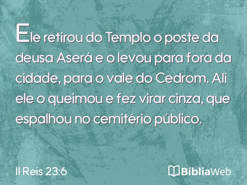 II Reis 23:6 em imagem para compartilhar