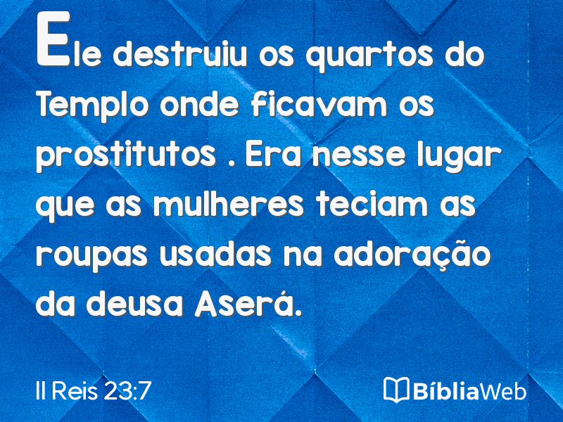 II Reis 23:7 em imagem para compartilhar