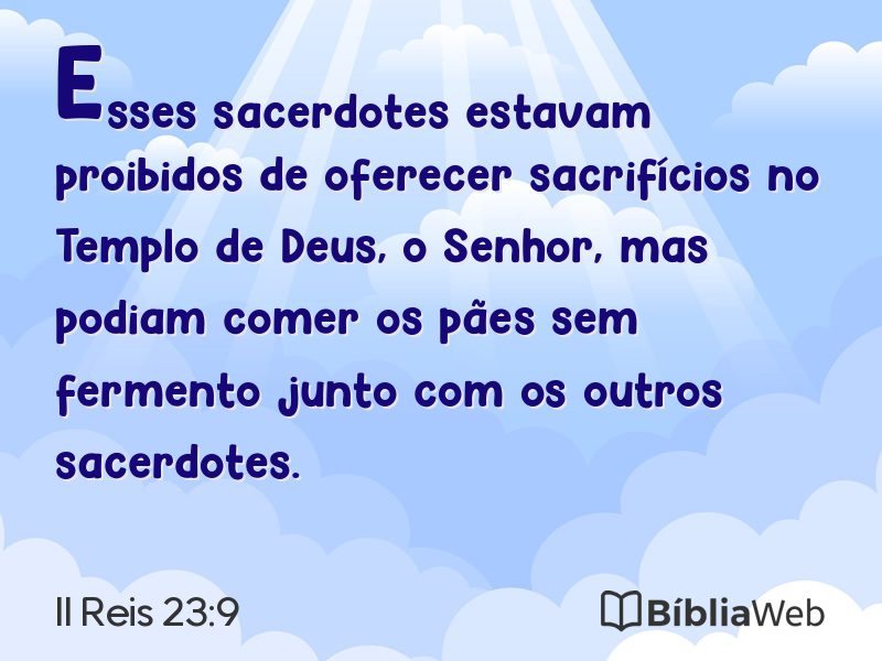 II Reis 23:9 em imagem para compartilhar