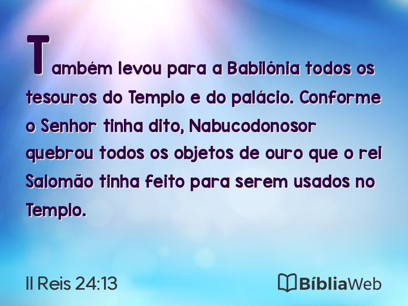 II Reis 24:13 em imagem para compartilhar