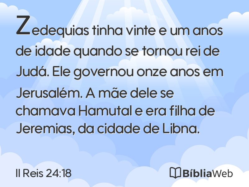 II Reis 24:18 em imagem para compartilhar