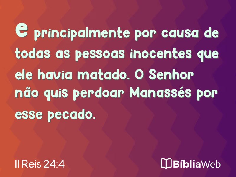 II Reis 24:4 em imagem para compartilhar