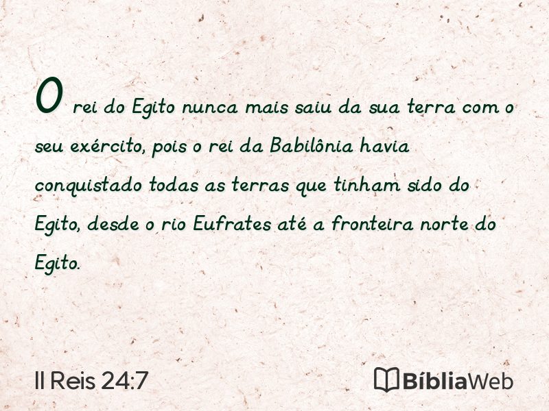 II Reis 24:7 em imagem para compartilhar