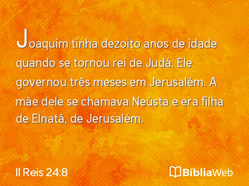 II Reis 24:8 em imagem para compartilhar