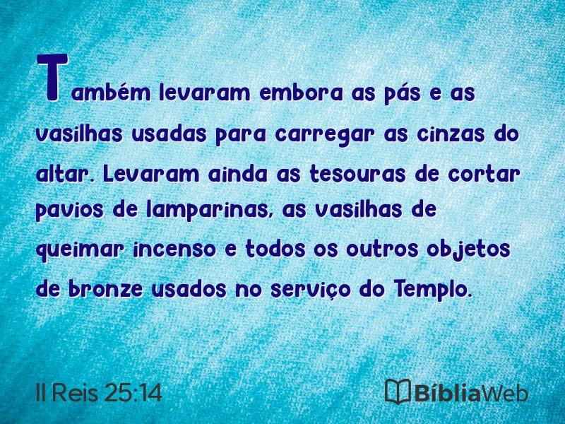 II Reis 25:14 em imagem para compartilhar
