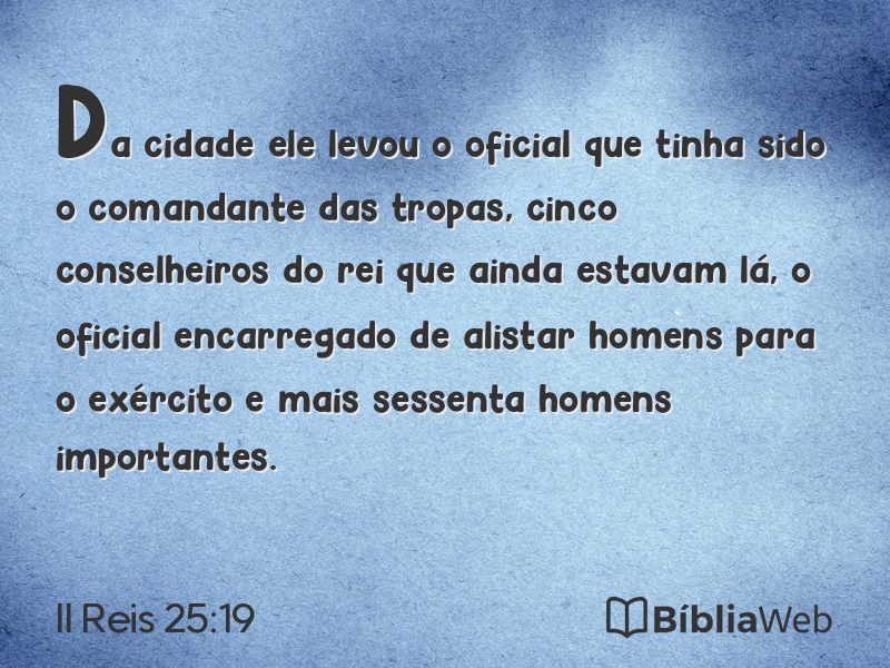 II Reis 25:19 em imagem para compartilhar