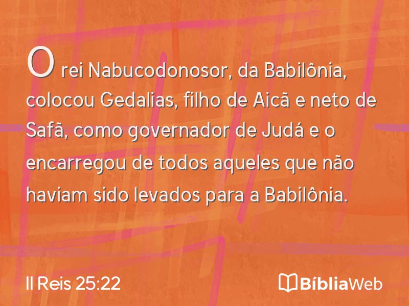 II Reis 25:22 em imagem para compartilhar