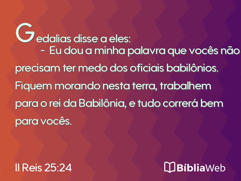II Reis 25:24 em imagem para compartilhar