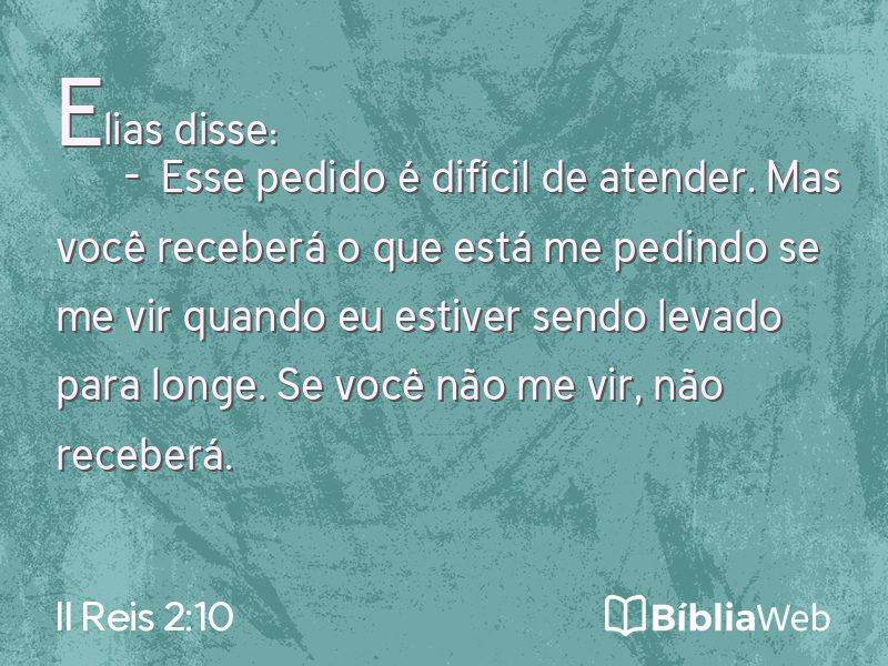 II Reis 2:10 em imagem para compartilhar