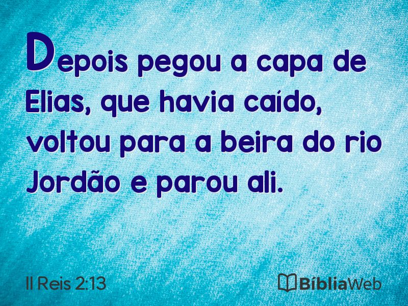 II Reis 2:13 em imagem para compartilhar
