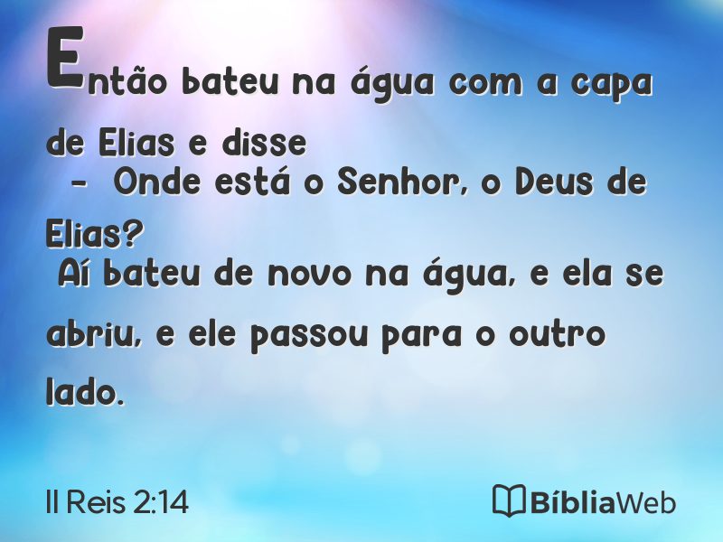 II Reis 2:14 em imagem para compartilhar