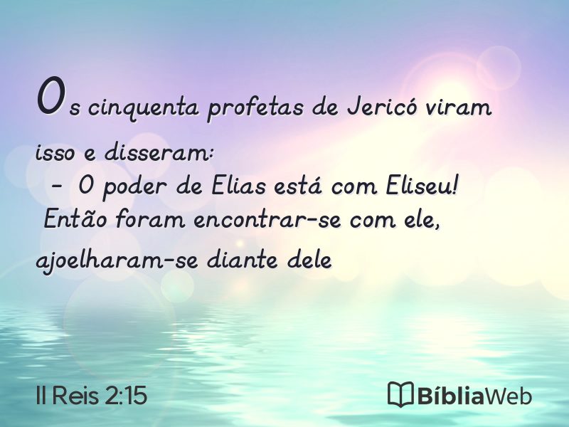 II Reis 2:15 em imagem para compartilhar