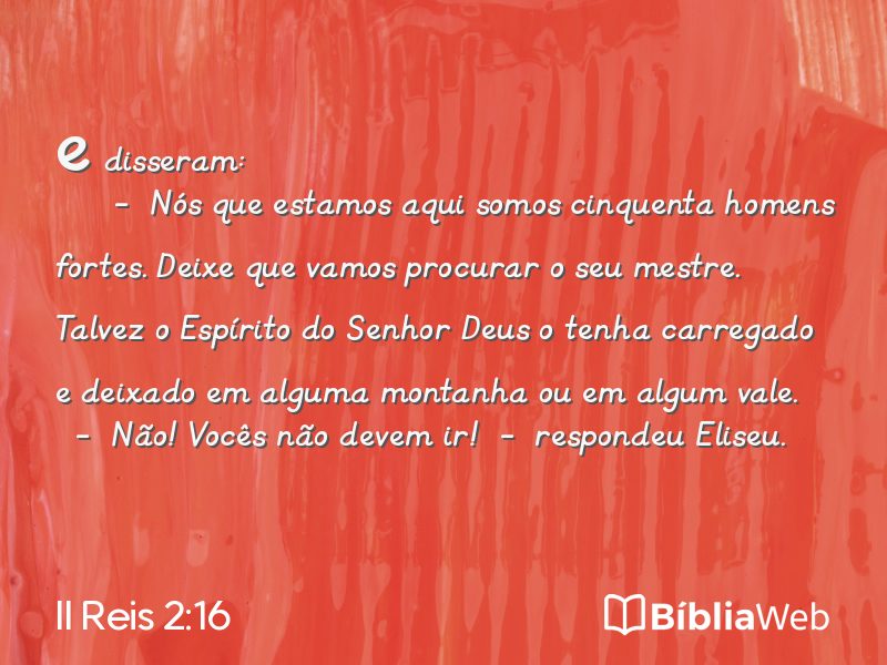 II Reis 2:16 em imagem para compartilhar
