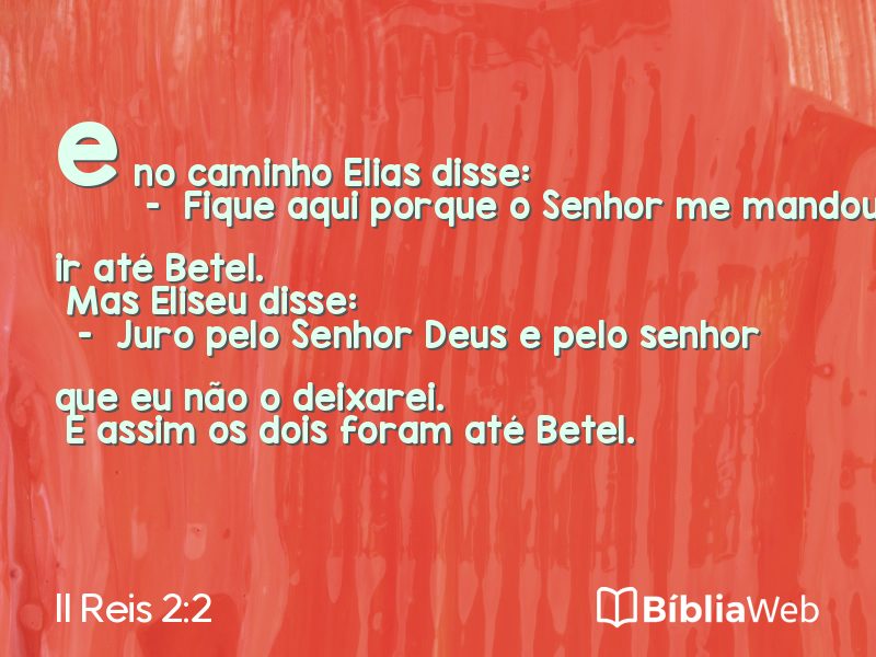 II Reis 2:2 em imagem para compartilhar