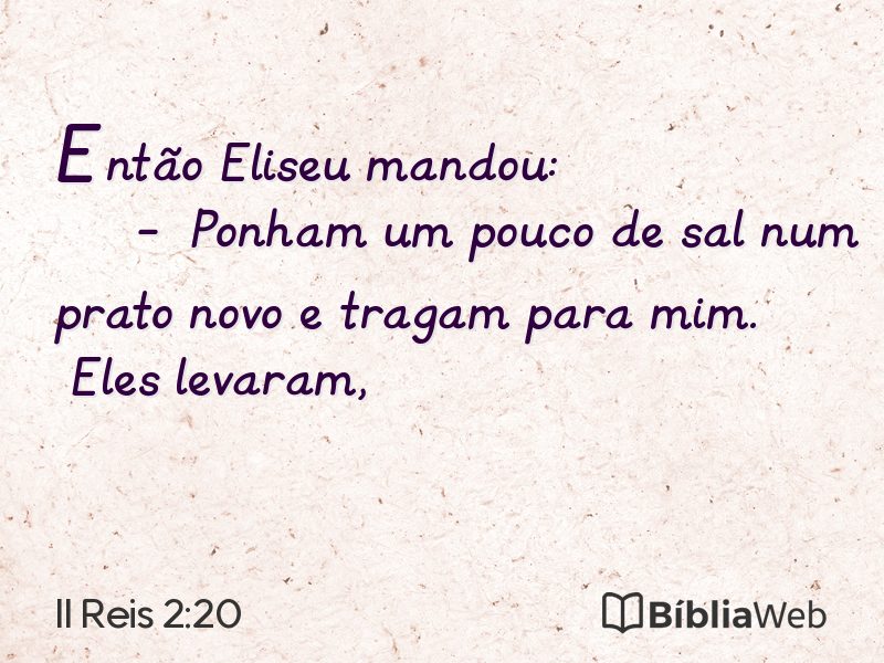 II Reis 2:20 em imagem para compartilhar