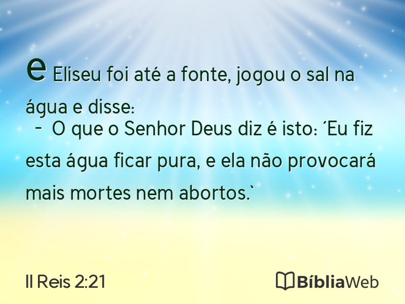 II Reis 2:21 em imagem para compartilhar