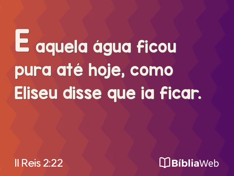 II Reis 2:22 em imagem para compartilhar