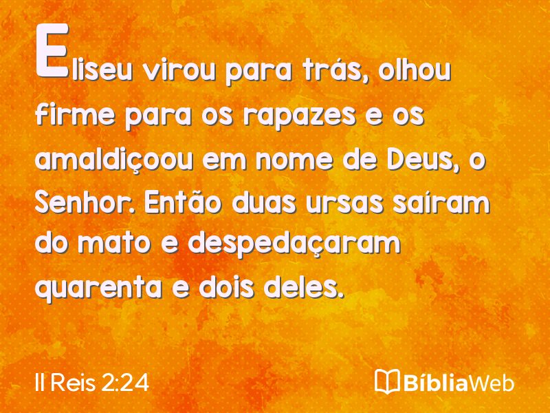 II Reis 2:24 em imagem para compartilhar