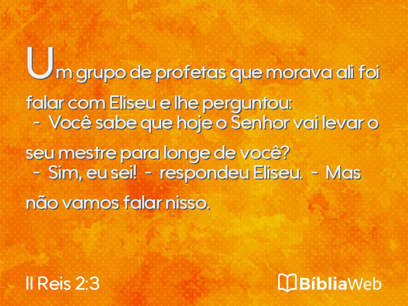 II Reis 2:3 em imagem para compartilhar