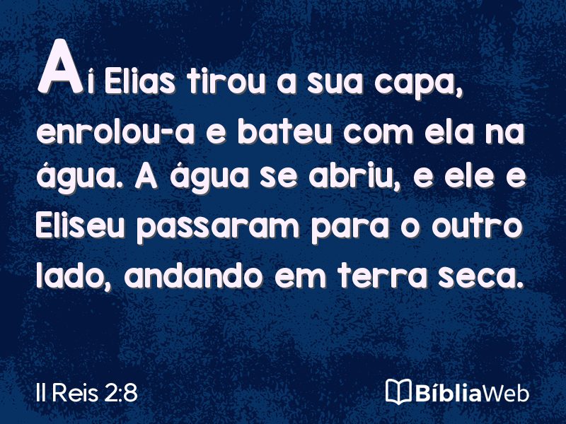 II Reis 2:8 em imagem para compartilhar