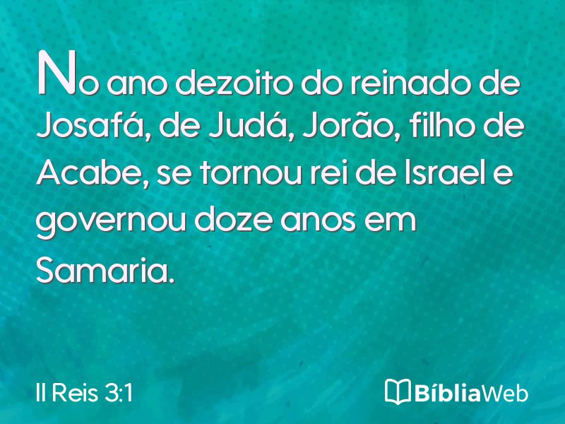 II Reis 3:1 em imagem para compartilhar