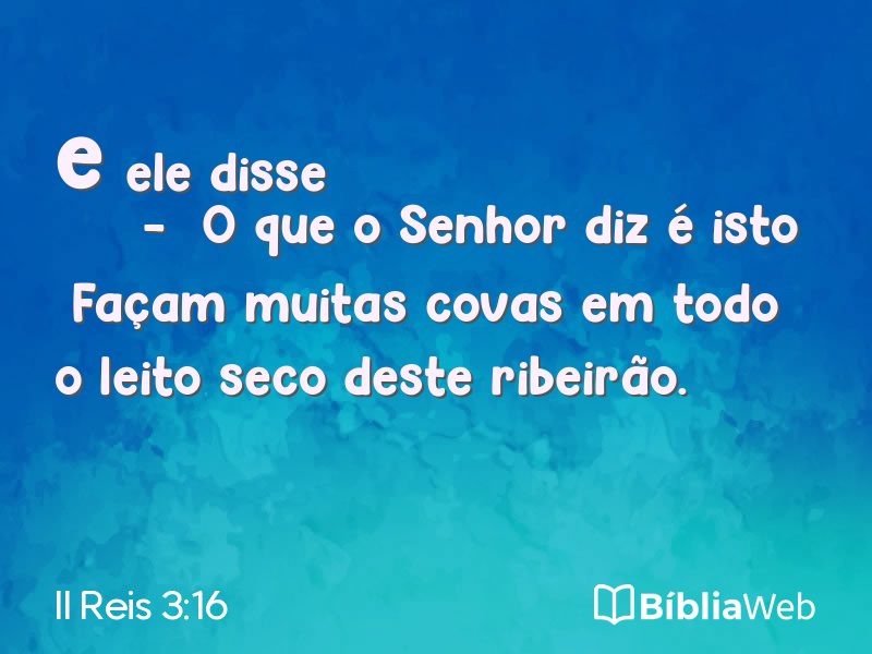 II Reis 3:16 em imagem para compartilhar