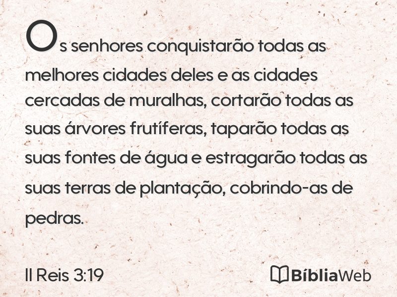 II Reis 3:19 em imagem para compartilhar