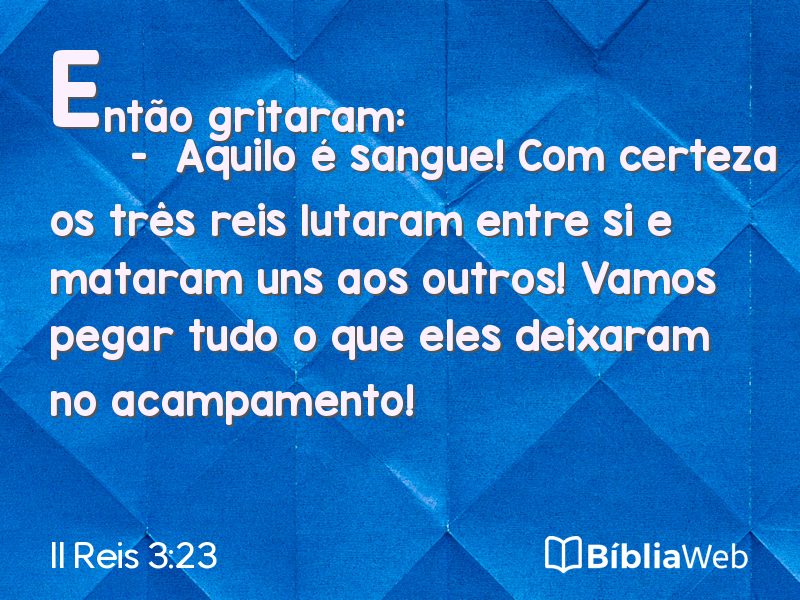 II Reis 3:23 em imagem para compartilhar