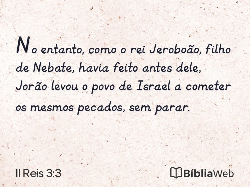 II Reis 3:3 em imagem para compartilhar