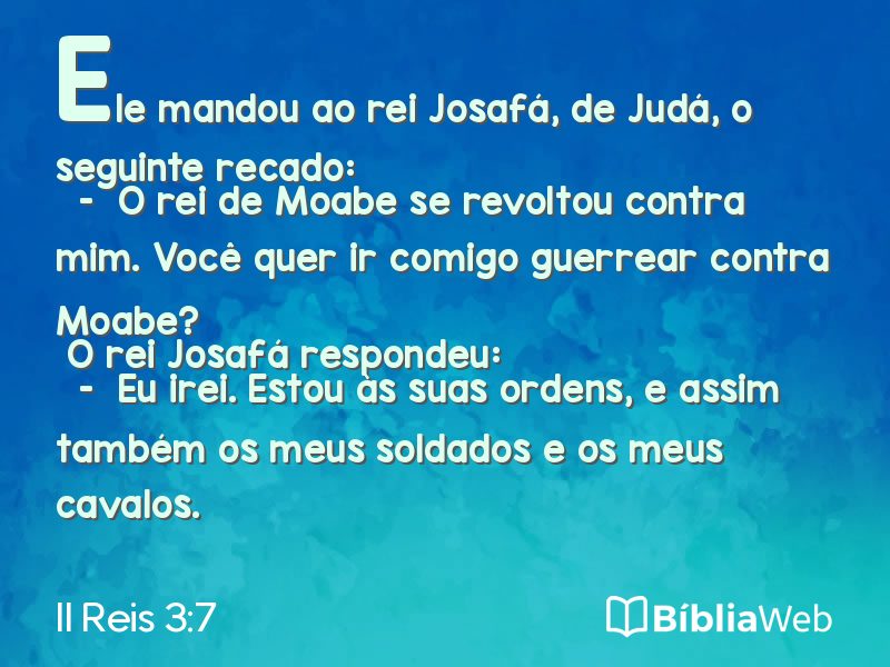 II Reis 3:7 em imagem para compartilhar