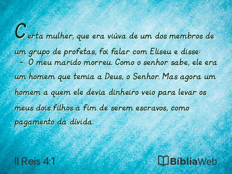 II Reis 4:1 em imagem para compartilhar