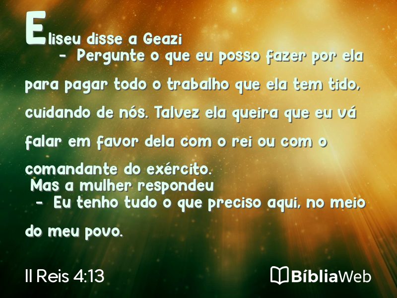 II Reis 4:13 em imagem para compartilhar